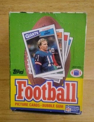 1987 Topps Football Wax Box With 36 Packs.