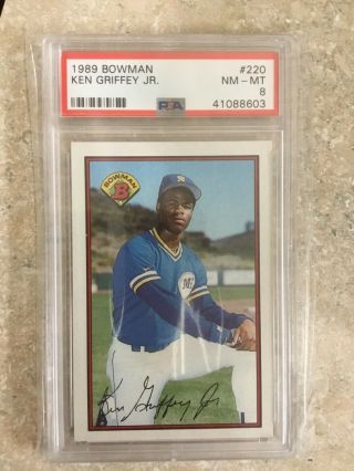 1989 Bowman Ken Griffey Jr.  Rookie Baseball Card 220 Psa Graded Near - 8