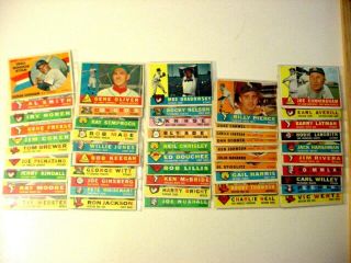 Sell Out (50) Different 1960 Topps Baseball Cards - Vg - /vg