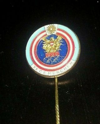 1972 Austria Munich Noc Olympic Delegation Pin Badge
