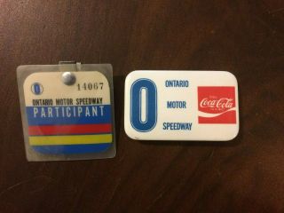 Vintage Ontario Motor Speedway California Pinback Badge Pin Coca Cola