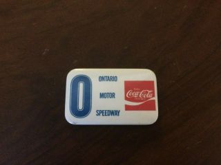 Vintage Ontario Motor Speedway California Pinback Badge Pin Coca Cola 2
