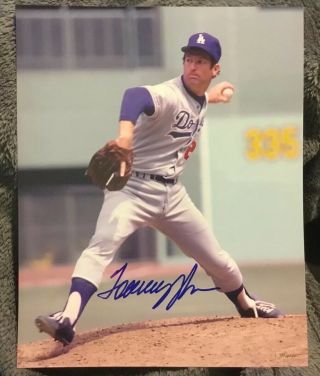 Tommy John Signed Autograph 8x10 Photo Los Angeles Dodgers Baseball
