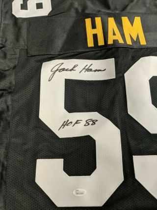 Jack Ham HOF 88 Steelers Auto Jersey JSA sticker 2