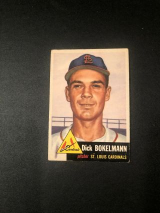 1953 Topps Baseball Card 204 Dick Bokelmann Ex,  /exmt