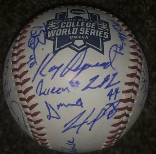 2019 Texas Tech Red Raiders Signed Autographed College World Series Ball