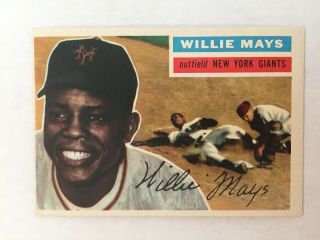 1956 Topps 130 Willie Mays York Giants Baseball Card