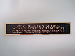 Houston Astros 2017 World Series Nameplate For A Signed Baseball Bat Case 1.  5x6