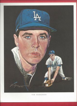 1962 Tim Harkness Los Angeles Dodgers Union 76 Volpe Portrait Print