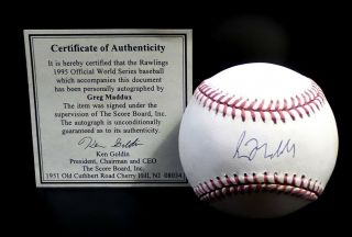 Greg Maddux Autographed Official 1995 World Series Rawlings Baseball