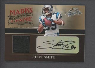 20 2006 Absolute Marks Of Fame Jersey Auto Steve Smith Panthers Autograph /100