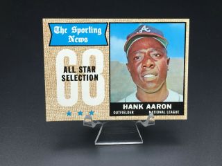 1968 Topps Baseball Hank Aaron Hof All Star Nm/nm - Mt 370 Atlanta Braves