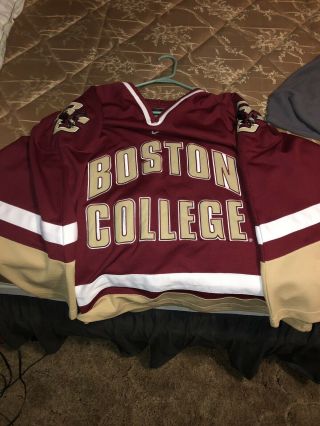 Nike Team Boston College Eagles Hockey Jersey M Maroon Red Ncaa College Sewn