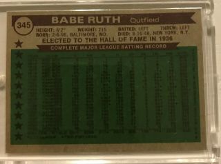 1976 Topps BABE RUTH The Sporting News All - Time All - Stars 345 2