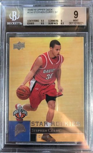 2009 - 10 Ud Upper Deck Stephen Curry Star Rookie Sp No.  234 Bgs 9 / Warriors