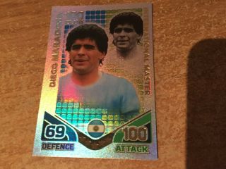 Match Attax World Cup 2010 - Diego Maradona International Master 100 Club Card