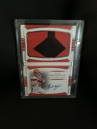 2018 Panini National Treasures Baker Mayfield Rookie Auto Patch Booklet Sp/99