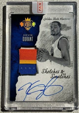 2016 - 17 Court Kings Kevin Durant Sketches & Swatches Prime Patch Auto 