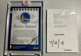 2016 - 17 Court Kings KEVIN DURANT Sketches & Swatches Prime Patch Auto ' d 18/25 6