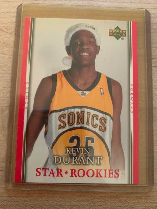 2007 - 08 Upper Deck Kevin Durant Santa Christmas Hat Star Rookie Warriors Sp