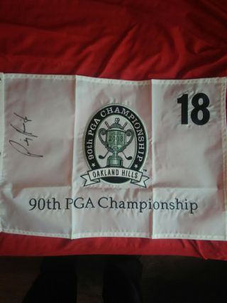 Padraig Harrington Pga Golf Signed 2008 White Pga Championship Official Pin Flag