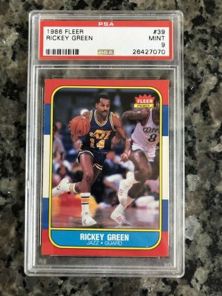 Rickey Green 1986 Fleer Basketball 39 Psa 9