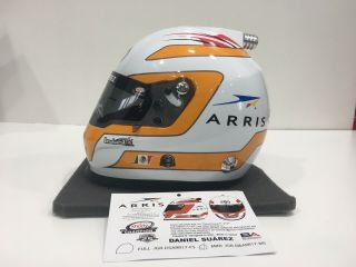 DANIEL SUAREZ NASCAR Signed Autographed ARRIS Mini Helmet 2