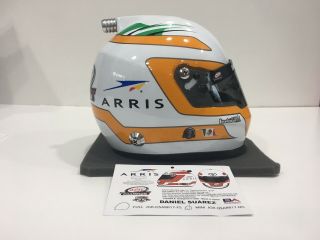 DANIEL SUAREZ NASCAR Signed Autographed ARRIS Mini Helmet 4