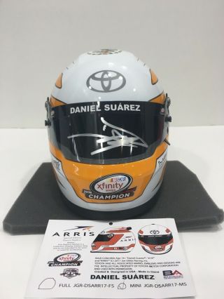 DANIEL SUAREZ NASCAR Signed Autographed ARRIS Mini Helmet 5
