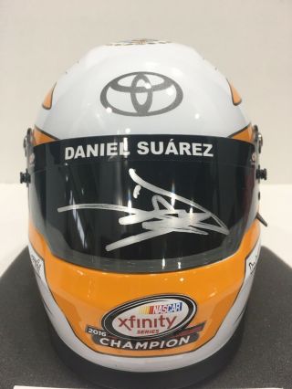 DANIEL SUAREZ NASCAR Signed Autographed ARRIS Mini Helmet 6