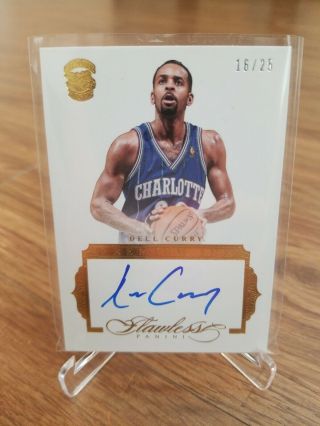 2015 - 16 Panini Flawless Premium Ink Autograph Pi - Dy Dell Curry No 16/25 Hornets