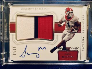 2018 National Treasures Sony Michel Rpa Rc Rookie 3 - Color Patch Auto 27/99