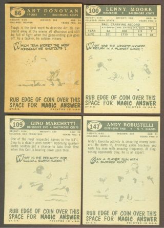 1959 TOPPS FOOTBALL STARTER SET (51 CARDS) EX to EX - MT (OC) w/ 29 ROOSEVELT GRIER 4