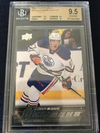 2015 - 16 Upper Deck Young Guns 201 Connor Mcdavid Rc Bgs W/ 10 And Three 9.  5’s