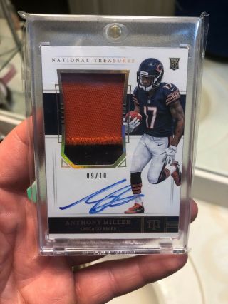 Anthony Miller 2018 Panini National Treasures Rookie Patch Auto 9/10 Tru Rpa