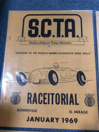 Vintage SCTA (Southern California Timing Assoc. ) racing programs 1969 - 71,  74,  89 2