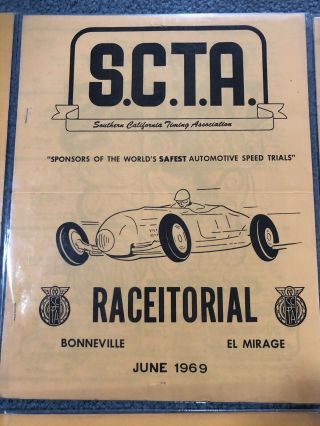Vintage SCTA (Southern California Timing Assoc. ) racing programs 1969 - 71,  74,  89 3