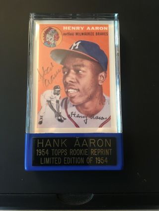 Hank Aaron Autographed 1954 Reprint 262/1954 3