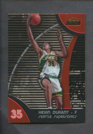 2007 - 08 Topps Finest Kevin Durant Seattle Supersonics Rc Rookie