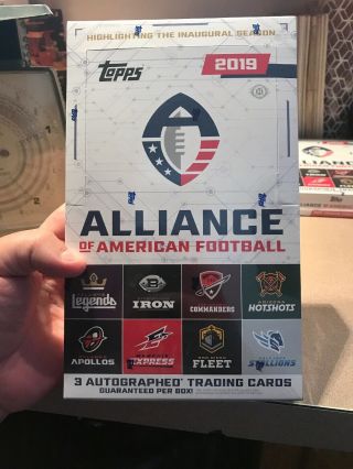 2019 Topps Aaf Alliance Of American Football 24packs/3 Autos Hobby Box
