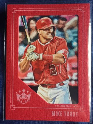 2019 Panini Diamond Kings Mike Trout Red Frame Crowning Moment Dk03 - Mt Angels