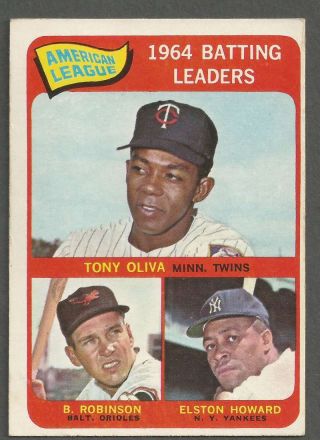 1965 Topps 1 Tony Oliva/brooks Robinson/elston Howard Ex/ex,  Al Batting Leaders