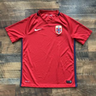 Norway National Team 2016 2018 Home Football Soccer Shirt Jersey Nike Men M