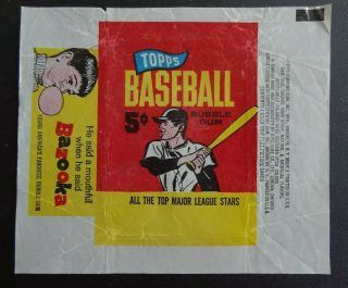 3 - 1965 Topps Baseball Wax Pack Wrappers 5 CENT,  EMBOSSED,  IRON ON & NO GIVE AWAY 4