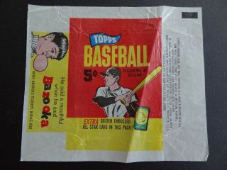 3 - 1965 Topps Baseball Wax Pack Wrappers 5 CENT,  EMBOSSED,  IRON ON & NO GIVE AWAY 5