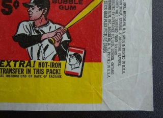 3 - 1965 Topps Baseball Wax Pack Wrappers 5 CENT,  EMBOSSED,  IRON ON & NO GIVE AWAY 8