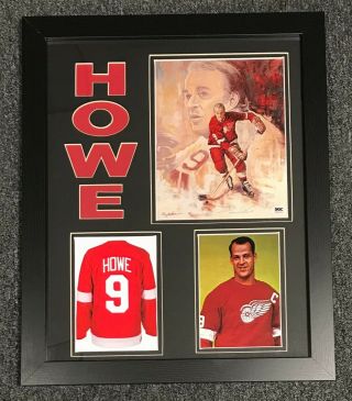 Gordie Howe Signed 8x10 Photo Auto Framed 18x22 Sgc Detroit Red Wings Hof