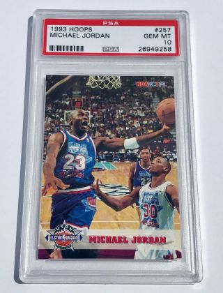 1993 Hoops Nba Basketball Michael Jordan Chicago Bulls 257 Psa 10 Gem (a)