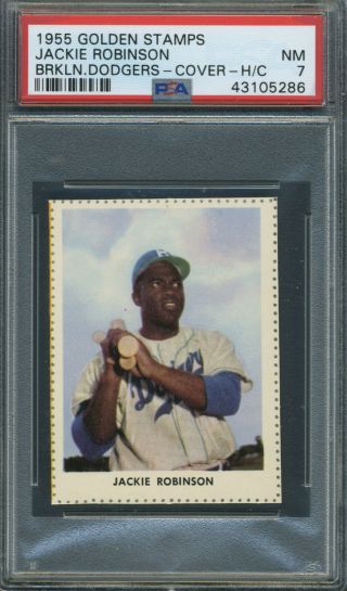 1955 Golden Stamps Brooklyn Dodgers Jackie Robinson Psa 7 Hand Cut Cover