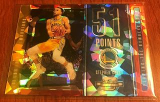 Stephen Curry 2018 - 19 Contenders Optic Playing The Numbers Game Cracked Ice Red